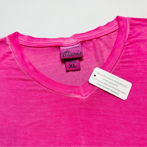 Mineral Wash Bubblegum Pink Slouchy V-tee - Picture 8 of 10